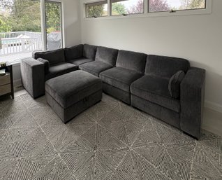 Gray 6 Piece Sectional With Ottoman Storage