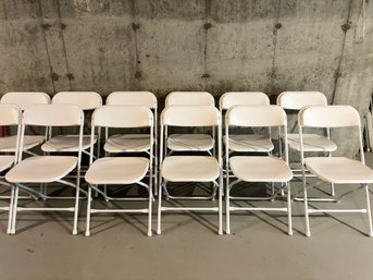 Set Of 12 White Plastic Folding Chairs