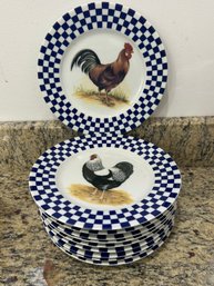10 William-sonoma 8 Chicken/rooster Plates