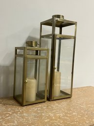 2 Brass Candle Lanterns