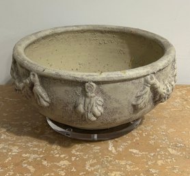 Cast Fiberstone Planter With Lucite Base