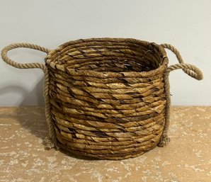 Woven Seagrass Planter With Rope Handles