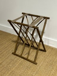 Vintage Rattan And Faux Bamboo Luggage Stand
