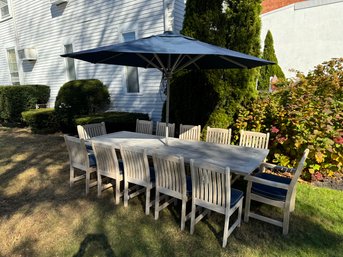 Westminster Teak Table And 12 Chairs And Umbrella