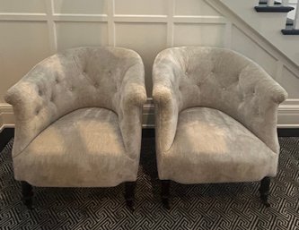 Pair Of Cisco Madeline Barrel Chairs On Casters