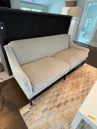 81' Taupe Quilted Pattern Sofa