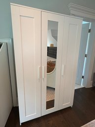 6' White 3 Door Wardrobe With Mirror