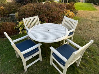 Westminster Round Teak Table And 4 Arm Chairs