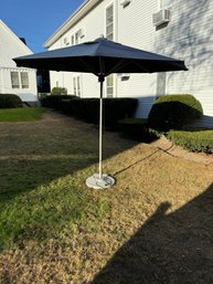 Outdoor Blue Umbrella And Stand