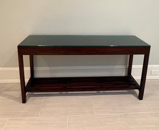 Glass Top Rosewood Console