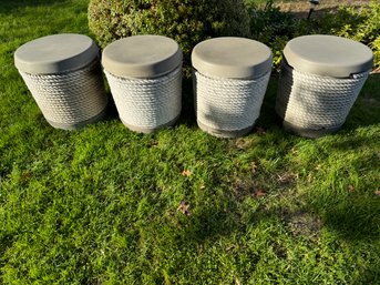 Set Of 4 Brown Jordan Outdoor Side Tables