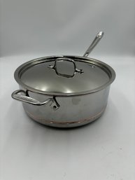 All Clad Copper Core Stainless Steel Deep Saute Pan. 6 Qt.