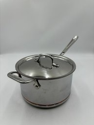All Clad Copper Core 4 Qt Sauce Pan With Lid.