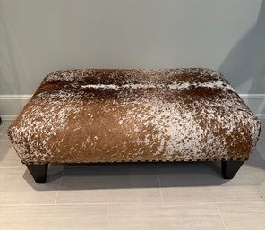 34x55 Cowhide Upholstered Ottoman
