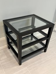 Black 3 Tier Glass Shelf Side Table