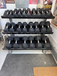 Set Of Hampton Dumbbells With Rack 5lb To 50lb