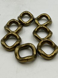 7 Vintage Brass Ring Napkin Holders