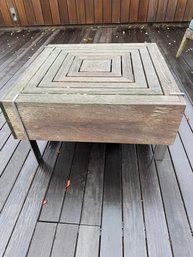 Teak And Chrome Outdoor Coffee Table