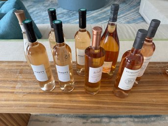 Lot Of Nine Bottles Of Rose