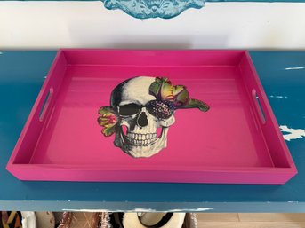 DL&Co Hot Pink Laquer Skull Tray Rare