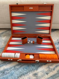 Hector Saxe Leather Case Backgammon Set