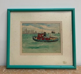 Framed Watercolor. Artist-Miron