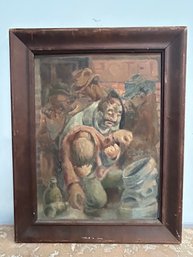 Antique Oil On Canvas. Signed On Back-Harold Hubert