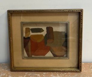 Vintage Oil On Canvas Board Abstract Painting