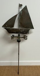 Vintage Copper Sailboat Weather Vane