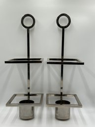 Pair Of Silver Wall Candle Holders