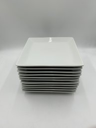 Set Of 11 Great White Pottery Barn Square Dishes