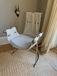 Mid Century Modern Chrome And Leather Chair