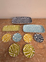 Set Of Jonathan Adler Nesting Trays And 6 Small Dishes