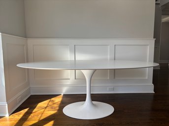 White Oval Tulip Dining Table