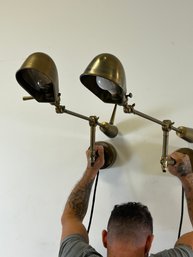 Pair Of RL 67 Boom-Arm Brass Wall Lamps