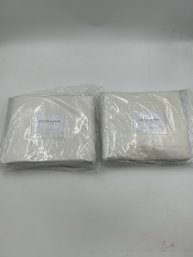 Pair Of Restoration Hardware (cotton Canvas) White Drapes