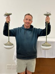 Pair Of Brass Pendant Lights