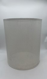 White Metal Trash Can