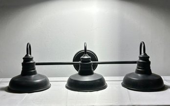 Black Metal Farmhouse Triple Light Wall Sconce