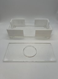 White Lucite Tissue Box