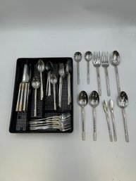 66 Piece Wallace Corsica Gold Accent Flatware Set