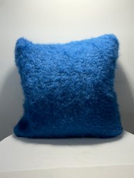 Blue Mohair Throw Pillow