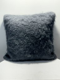 Charcoal Mohair Throw Pillow