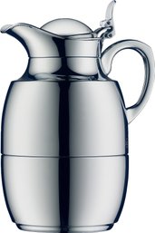 Alfi Juwel Glass Vacuum Chrome Plated Brass Thermal Carafe For Hot And Cold Beverages, 0.5 L
