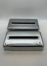 Two Chrome Tissue Box Covers