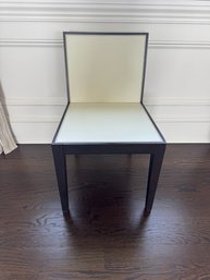 White And Wood Leather Side Chair
