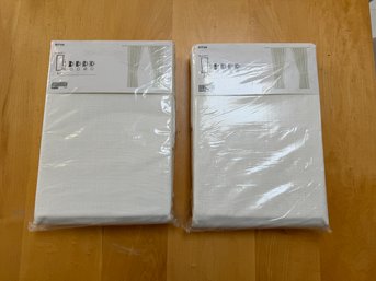 BRAND NEW Set Of Two Ikea Ritva White Linen Curtains