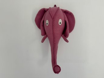 Wool Pink Stuffed Hanging Elephant