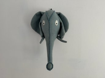 Wool Blue Stuffed Elephant
