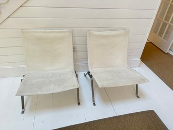 Pair Of Leather And Chrome Chairs
